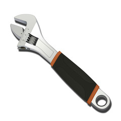 icon adjustable wrench with shadow on background