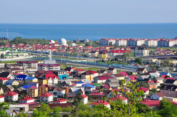 Fototapeta premium the view from the mountains in the Adler district of Sochi