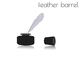 feather barrel silhouette on white background