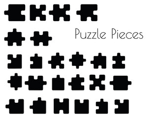 puzzle silhouette on white background