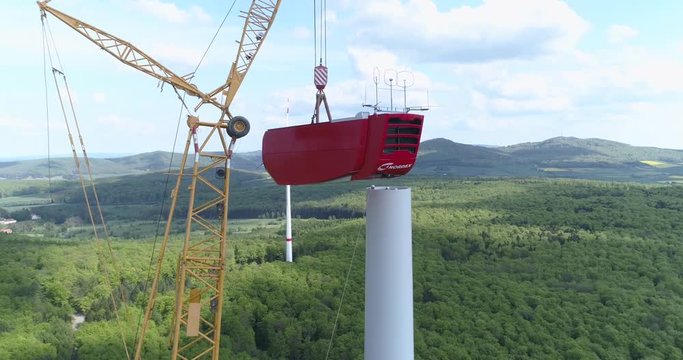 Bau eines Windrads, Windkraftanlage