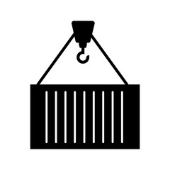 container cargo in crane vector illustration design