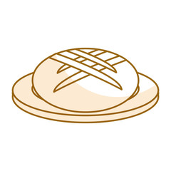 dish with delicious bread isolated icon vector illustration design