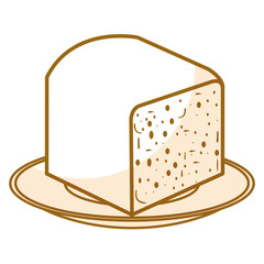 dish with delicious bread isolated icon vector illustration design
