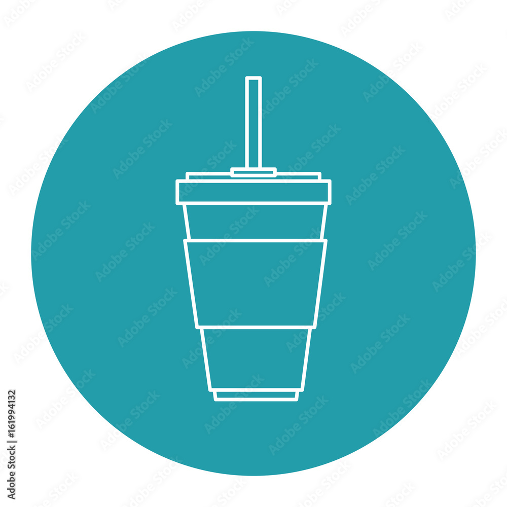 Sticker soda cup isolated icon vector illustration design