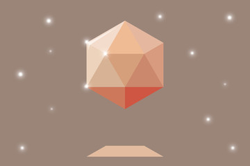 Beauty Geometric Brown Abstract Vector Background for Design. Modern Polygon Hexagon Texture with Text.  Crystals, diamonds, gems and mineral stones with space for text. Illustration vector EPS10.