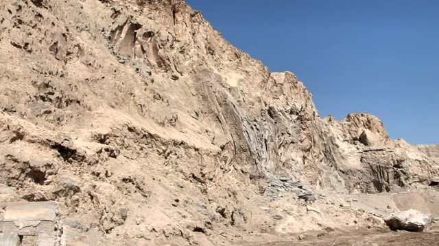 Vertical Stratums of Rocks in Place of the Biblical City of Sodom Near Dead Sea, Israel