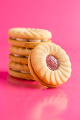 Sweet biscuits with jam.