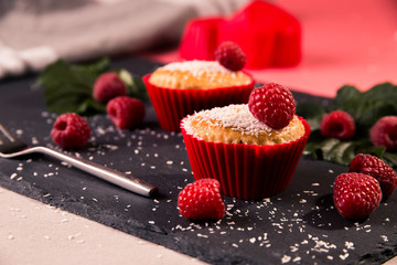 Himbeer Kokos Muffin horizontal