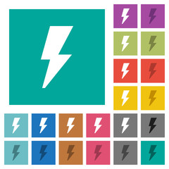Flash square flat multi colored icons