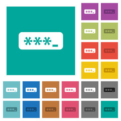 PIN code square flat multi colored icons