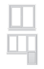 set of different plastic windows 