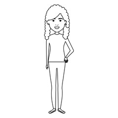 beautiful and young woman character vector illustration design