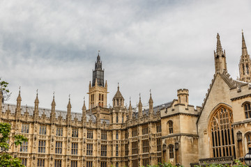 View of the one part of the Parliament of the UK (Palace of Westminster)
