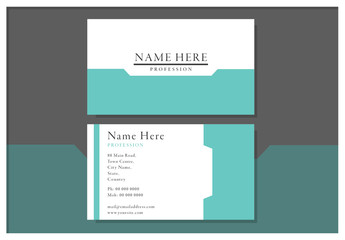 Teal and White Business Card Layout 2