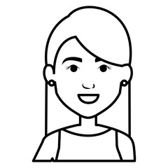 beautiful and young woman character vector illustration design
