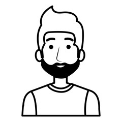 young man avatar character vector illustration design