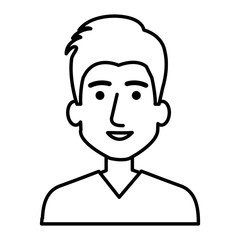 young man avatar character vector illustration design