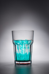 Glass of water with dye