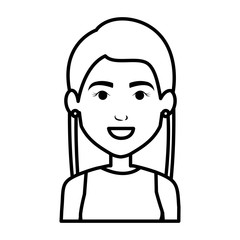 beautiful and young woman character vector illustration design