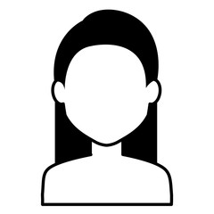 young woman shirtless avatar character vector illustration design