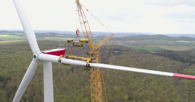 Bau eines Windrads, Windkraftanlage