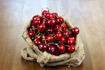 Close up of pile of cherries         