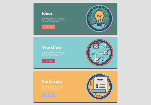 3 Workflow and Creativity Web Banners