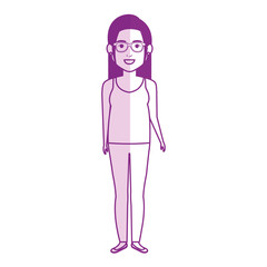 beautiful and young woman character vector illustration design