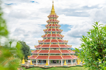 Pagoda of Wat Huai Pla Kung Temple, Chiang Rai, Thailand.