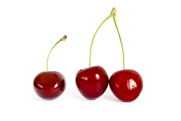 Close up of pile of cherries         