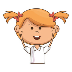 cute little girl character vector illustration design