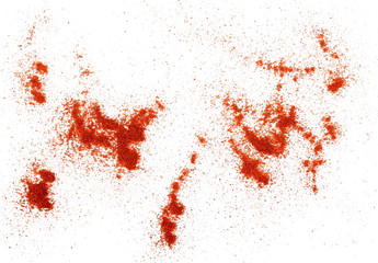 Pile of red paprika powder isolated on white