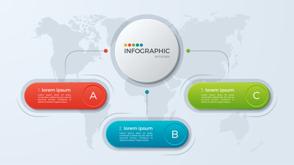 Presentation business infographic template with 3 options.