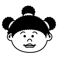 Fototapeta premium cute little girl head character vector illustration design