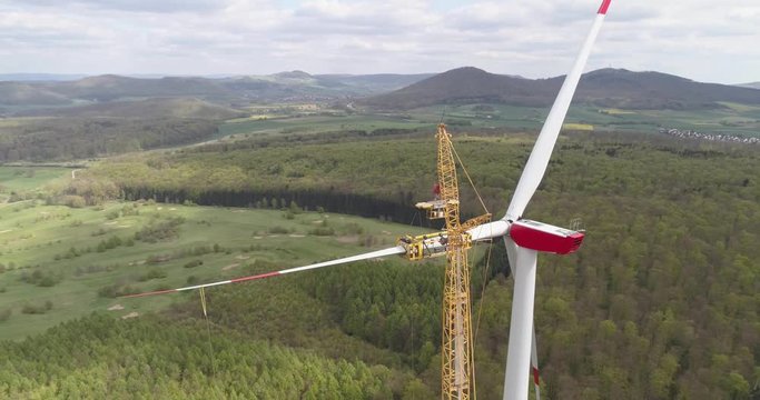 Bau eines Windrads, Windkraftanlage