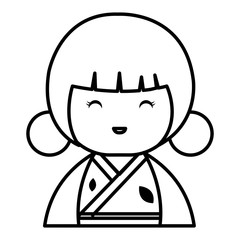 Obraz na płótnie Canvas cute Little japanese doll vector illustration design