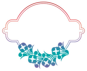 Beautiful gradient frame. Color silhouette frame for advertisements, wedding and other invitations or greeting cards. Raster clip art.