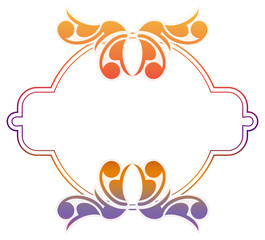 Beautiful gradient frame. Color silhouette frame for advertisements, wedding and other invitations or greeting cards. Raster clip art.