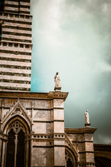 Fototapeta premium Siena Cathedral’s facade detail / Facade detail of Duomo Di Siena