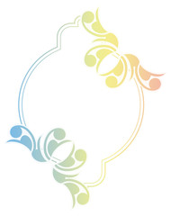 Beautiful gradient frame. Color silhouette frame for advertisements, wedding and other invitations or greeting cards. Raster clip art.