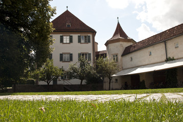 Fototapeta na wymiar In the courtyard of the castle