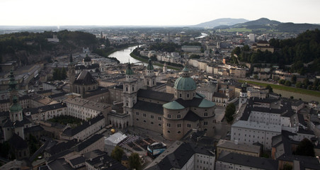 Fototapeta na wymiar Top view of the Austrian city