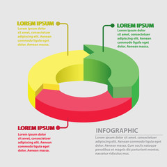 Vector circle arrows infographic, cycle diagram, graph, presentation chart. Business concept with 3 round options, circular parts, equal steps, processes.