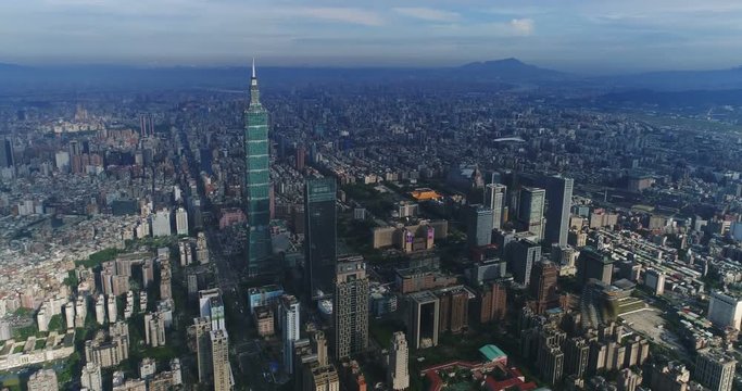 4K Aerial view of center of City Taipei, Taiwan (Dji Inspire 60F/S) 