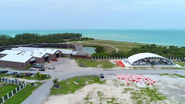 Aerial video Fort Zachary Taylor Historic State Park