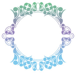 Beautiful gradient frame. Color silhouette frame for advertisements, wedding and other invitations or greeting cards. Raster clip art.