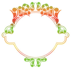 Beautiful gradient frame. Color silhouette frame for advertisements, wedding and other invitations or greeting cards. Raster clip art.