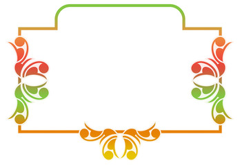 Beautiful gradient frame. Color silhouette frame for advertisements, wedding and other invitations or greeting cards. Raster clip art.