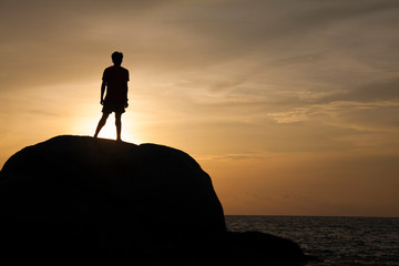Obraz premium A man on the rock
